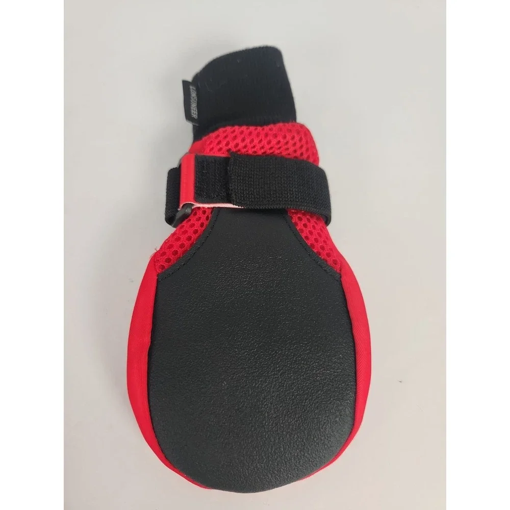 Lonsuneer Dog Boots Red Size Large Set of 4 Breathable Paw Protector Nonslip